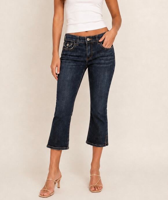 Kut from the Kloth Denim - KUT From The Kloth Y2K Dark Wash Cropped Flap Pocket Jeans Size 2